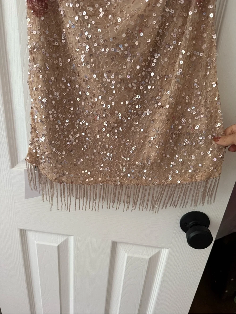 Tularosa Bellini Sequin Embellished Mini Dress Pink Cherry Blossom NEW with tags